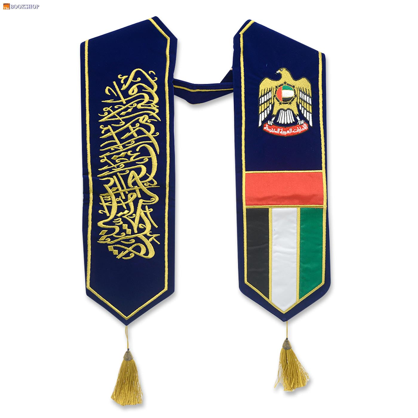 ADULT VIP COLLAR SCARF VELVET SPIRIT OF THE UNION + ARABIC TEXT (BLUE)