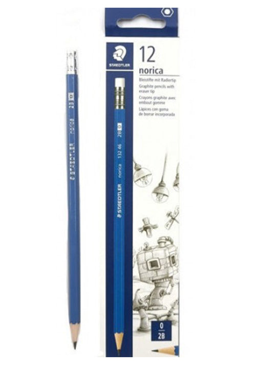 STAEDTLER NORICA HB 2 PENCIL W/ERASER 12PCS PKT