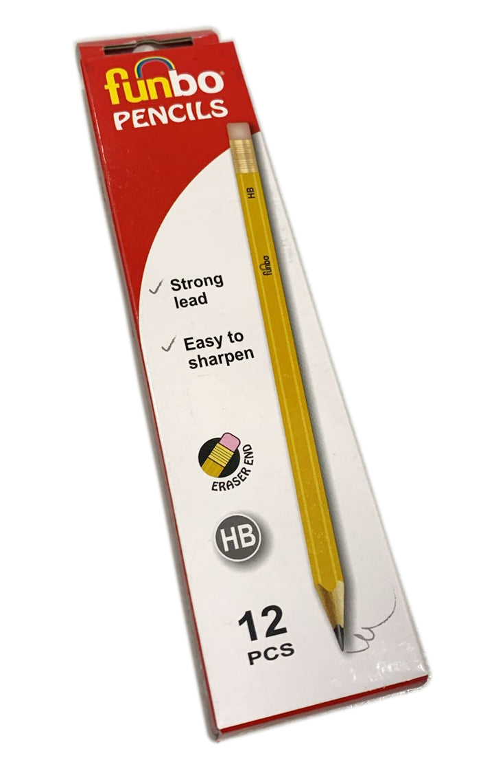 FUNBO HB PENCIL WITH ERASER 12P/PKT