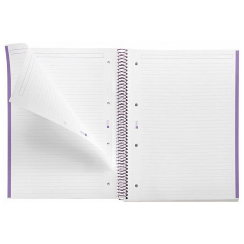 MIQUELRIUS MR HARD COVER SPIRAL A4 90G 80SHT 1LINE NOTEBOOK-EMOTIONS PURPLE