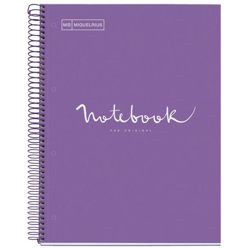 MIQUELRIUS MR HARD COVER SPIRAL A4 90G 80SHT 1LINE NOTEBOOK-EMOTIONS PURPLE