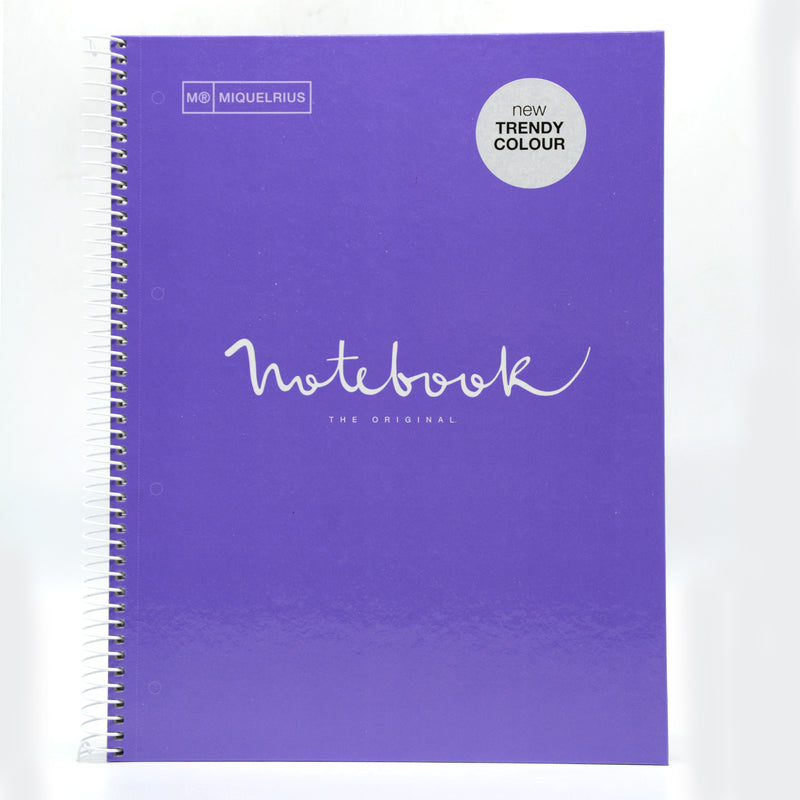 MIQUELRIUS MR HARD COVER SPIRAL A4 90G 80SHT 1LINE NOTEBOOK-EMOTIONS PURPLE