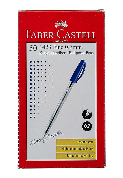 FABER CASTELL BALL POINT PEN 0.7mm FINE-BLUE 50PCS PKT