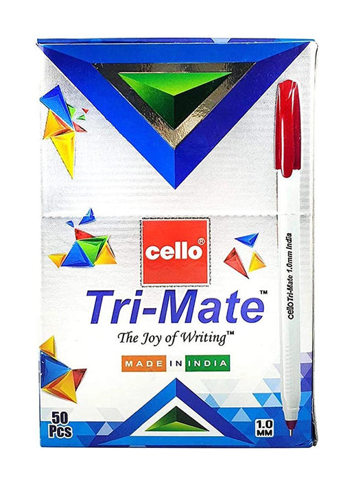 CELLO TRI-MATE BALLPEN 1.0MM-RED 50 PCS
