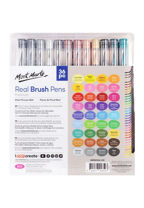 MONT MARTE PREMIUM REAL BRUSH PENS 36PCS PKT