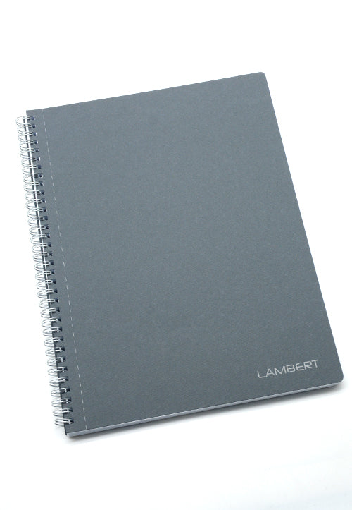 LAMBERT WIRE-O CARD COVER EXERCISE LINE NOTE BOOK A4 100SHT-DARK GREY