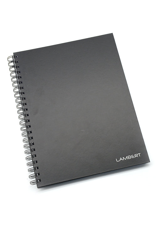 LAMBERT WIRE-O HARD COVER NOTEBOOK SINGLE LINE A4 100SHT MATT BLACK