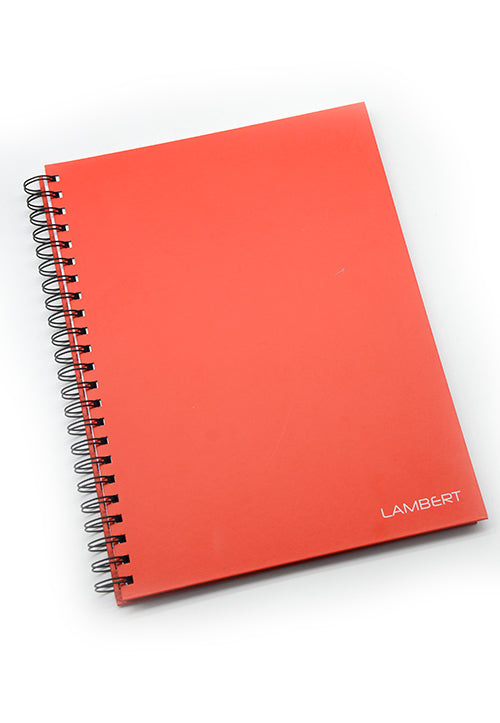 LAMBERT WIRE-O HARD COVER NOTEBOOK SINGLE LINE A4 100SHT MATT RED
