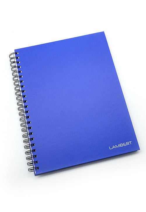 LAMBERT WIRE-O HARD COVER NOTEBOOK SINGLE LINE A4 100SHT MATT DARK BLUE