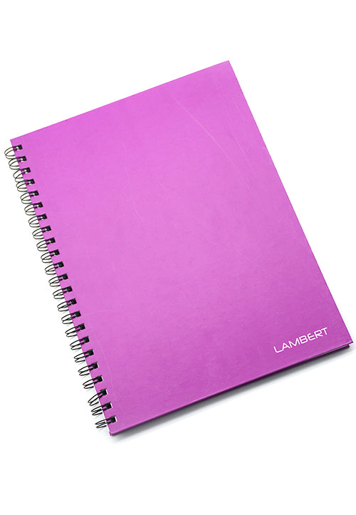 LAMBERT WIRE-O HARD COVER NOTEBOOK 4 LINE A4 100SHT MATT VIOLET