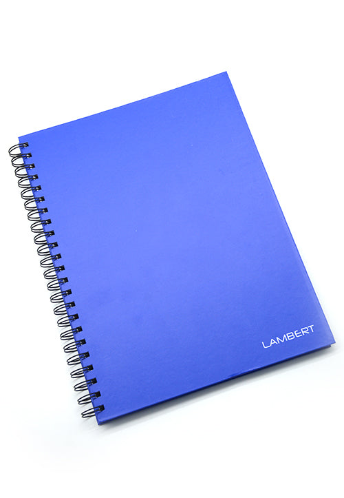 LAMBERT WIRE-O HARD COVER NOTEBOOK 4 LINE A4 100SHT MATT DARK BLUE