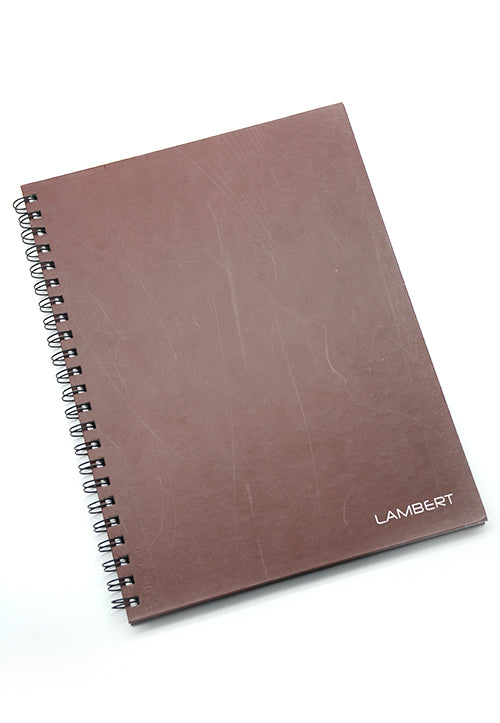 LAMBERT WIRE-O HARD COVER NOTEBOOK 4 LINE A4 100SHT MATT DARK BROWN