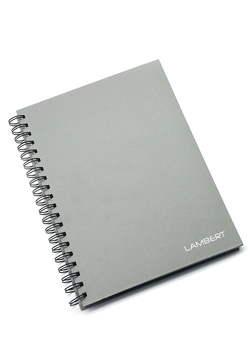 LAMBERT WIRE-O HARD COVER NOTEBOOK SINGLE LINE B5 100SHT MATT GREY