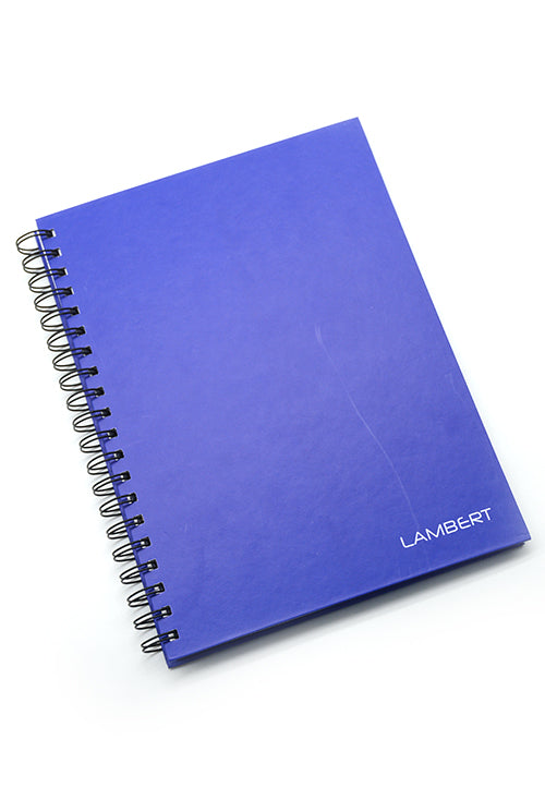 LAMBERT WIRE-O HARD COVER NOTEBOOK SINGLE LINE B5 100SHT MATT DARK BLUE