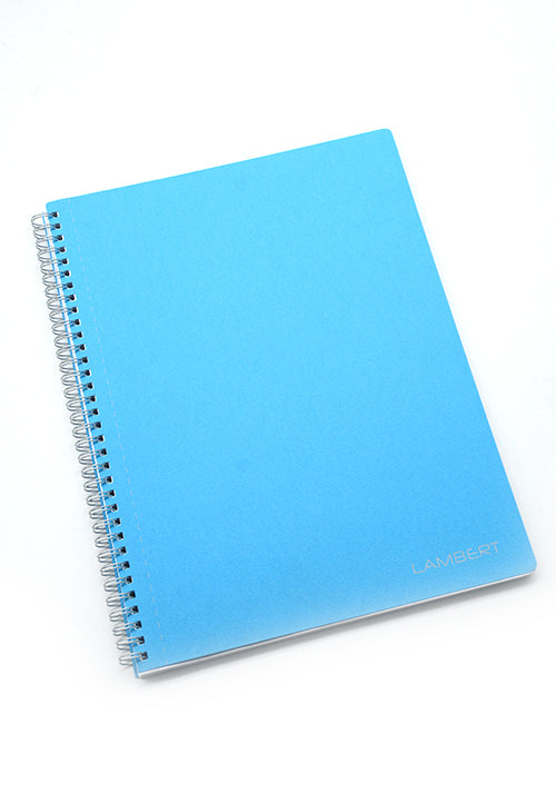 LAMBERT WIRE-O CARD COVER EXERCISE LINE NOTE BOOK A4 100SHT-LIGHT BLUE