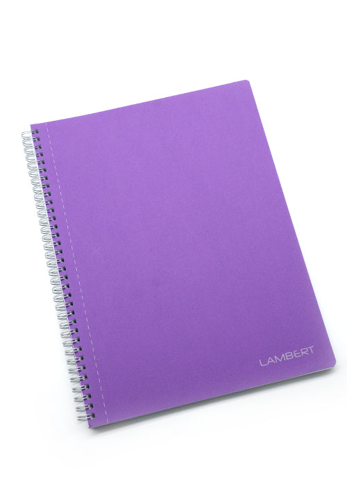 LAMBERT WIRE-O CARD COVER LINE EXERCISE NOTE BOOK A4 100SHT-VIOLA