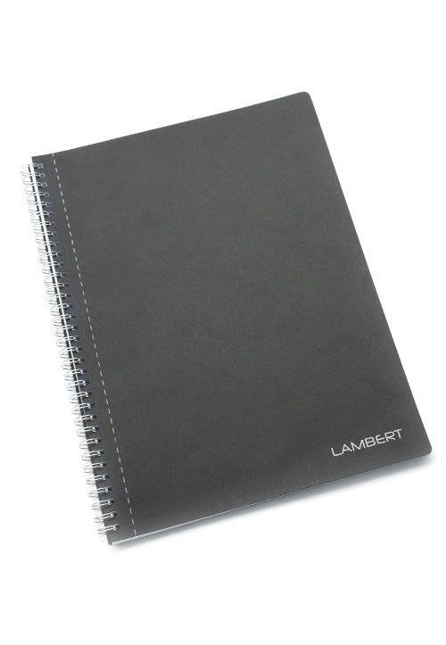 LAMBERT WIRE-O CARD COVER LINE EXERCISE NOTE BOOK A4 100SHT-NERO