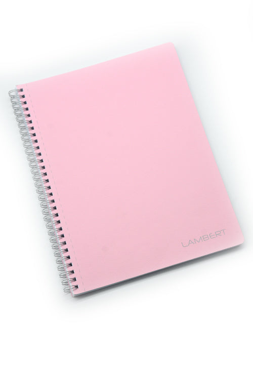 LAMBERT WIRE-O CARD COVER LINE EXERCISE NOTE BOOK B5 100SHT-ROSA