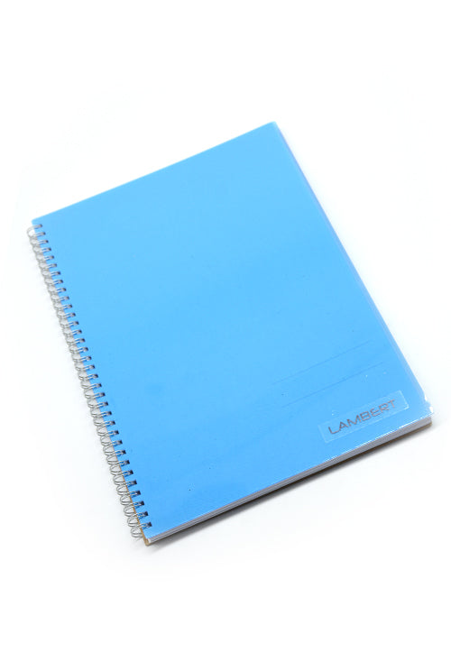 LAMBERT SPIRAL COLOUR PP 70G 100SHT SINGLE LINE A4 NOTEBOOK-CYAN