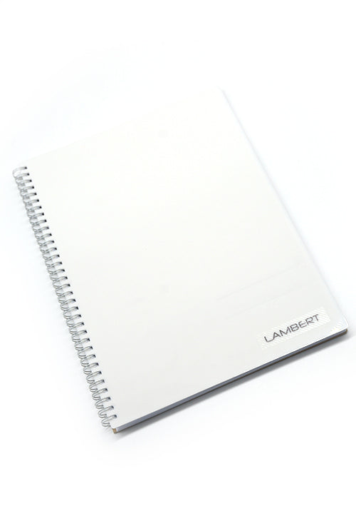 LAMBERT SPIRAL COLOUR PP 70G 100SHT SINGLE LINE A4 NOTEBOOK-WHITE