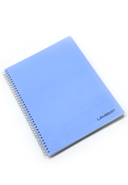 LAMBERT SPIRAL COLOUR PP 70G 100SHT 10MM SQUARE A4 NOTE BOOK-DARK BLUE