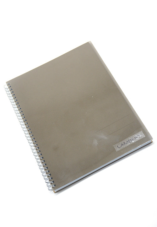 LAMBERT SPIRAL COLOUR PP 70G 100SHT 10MM SQUARE A4 NOTE BOOK-GREY