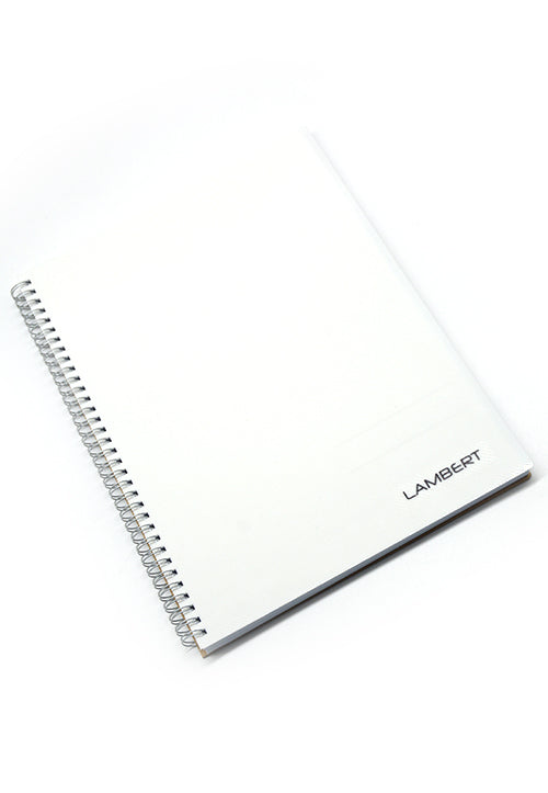 LAMBERT SPIRAL COLOUR PP 70G 100SHT 10MM SQUARE A4 NOTE BOOK-WHITE