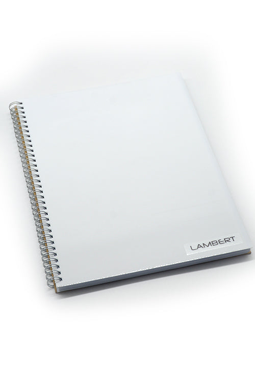 LAMBERT WIRE-O COLOURED PP 4LINES NOTEBOOK A4 70G 100SHT-WHITE