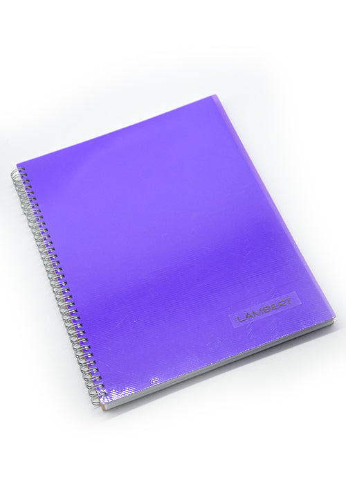 LAMBERT WIRE-O COLOURED PP 4LINES NOTEBOOK A4 70G 100SHT-DARK PURPLE