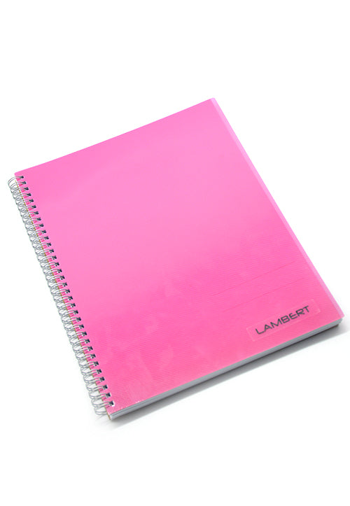 LAMBERT WIRE-O COLOURED PP 4LINES NOTEBOOK A4 70G 100SHT-MAGENTA