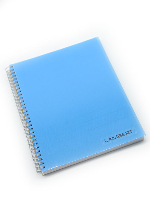 LAMBERT WIRE-O COLOURED PP 70G 100SHT SINGLE LINE B5 NOTE BOOK-CYAN