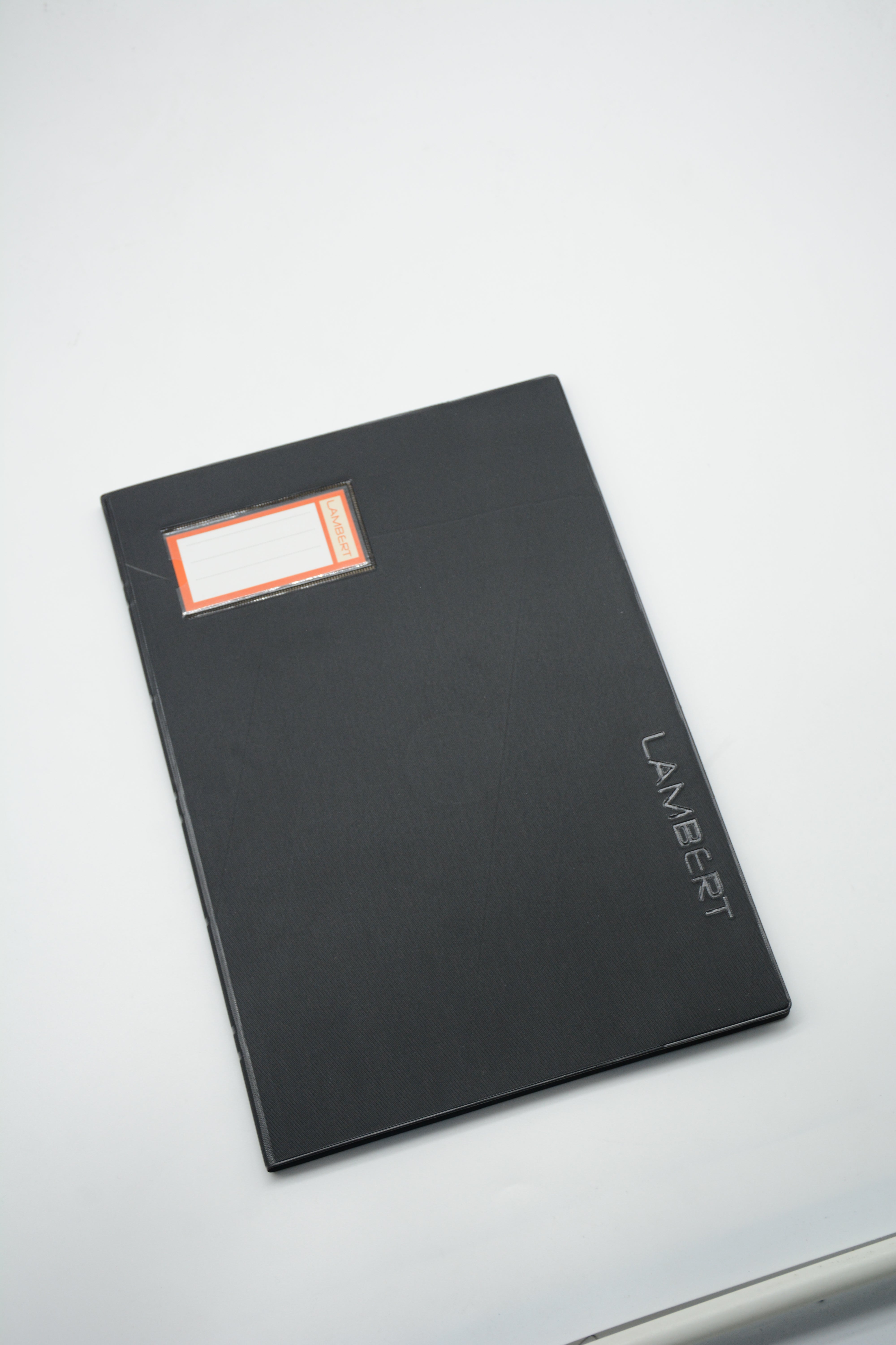 LAMBERT SOLID COLOUR PVC JACKET 100SHT SINGLE LINE A4 NOTE BOOK-BLACK