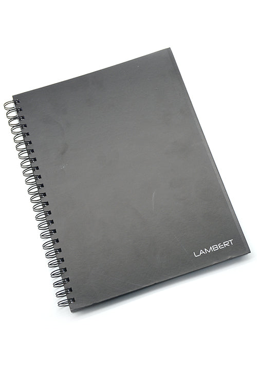 LAMBERT WIRE-O HARD COVER 10MM SQUARE NOTE BOOK A4 100SHT BLACK