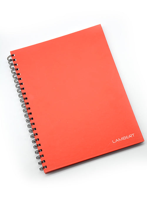 LAMBERT WIRE-O HARD COVER 10MM SQUARE NOTE BOOK A4 100SHT RED