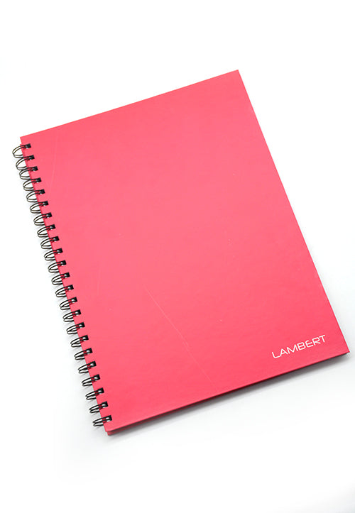 LAMBERT WIRE-O HARD COVER 10MM SQUARE NOTE BOOK A4 100SHT MAGENTA