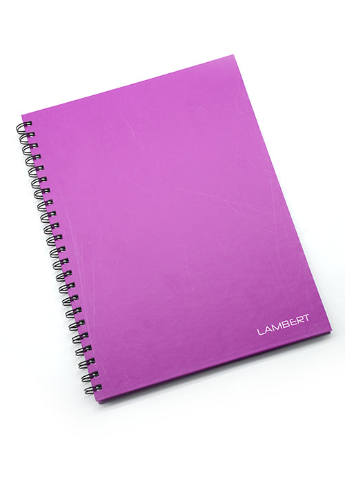 LAMBERT WIRE-O HARD COVER 10MM SQUARE NOTE BOOK A4 100SHT VIOLET