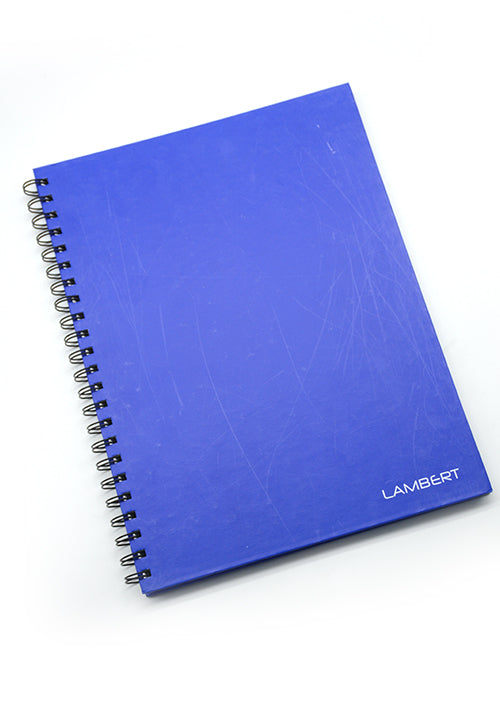 LAMBERT WIRE-O HARD COVER 10MM SQUARE NOTE BOOK A4 100SHT DARK BLUE