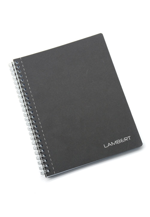 LAMBERT WIRE-O CARD COVER SINGLE LINE NOTEBOOK 100SHT A5 BLACK