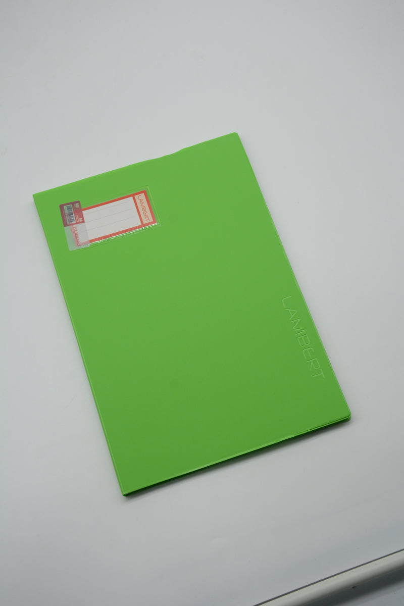 LAMBERT SOLID COLOUR PVC JACKET 100SHT 10MM SQUARE NOTEBOOK A4-LIGHT GREEN