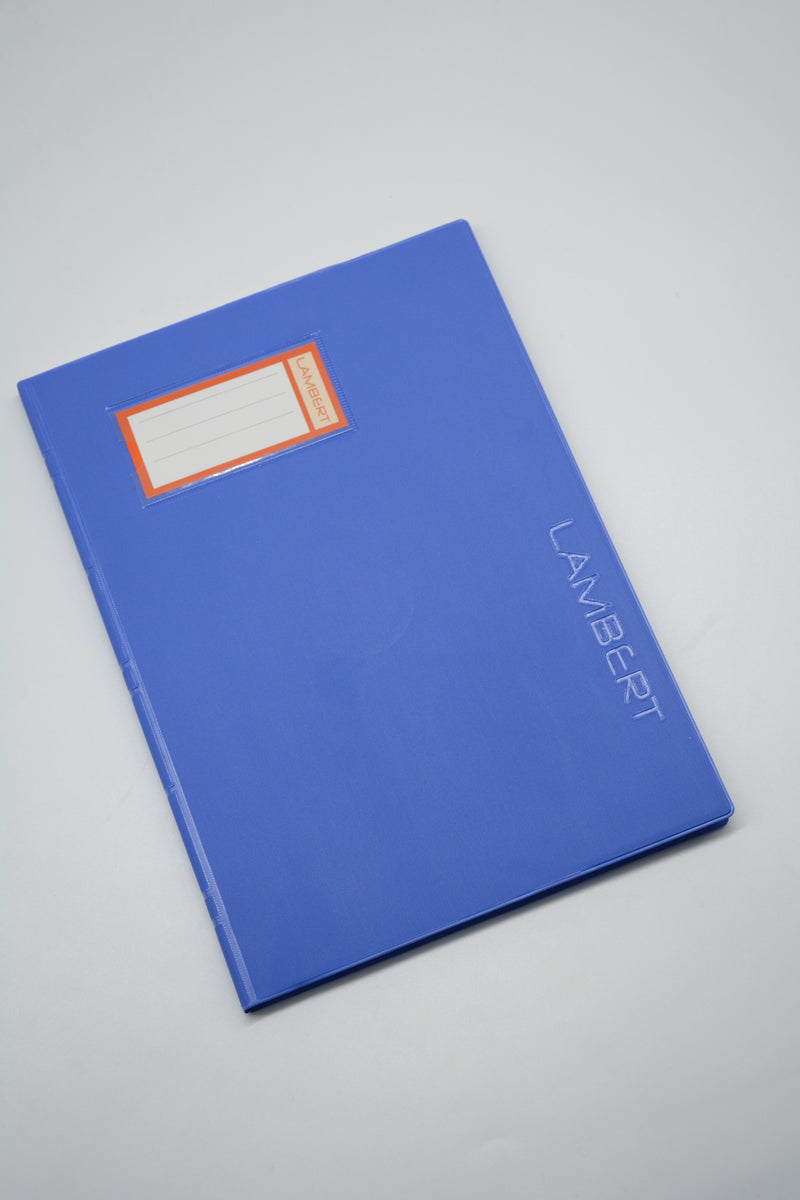 LAMBERT SOLID COLOUR PVC JACKET 100SHT SINGLE LINE B5 NOTE BOOK-BLUE