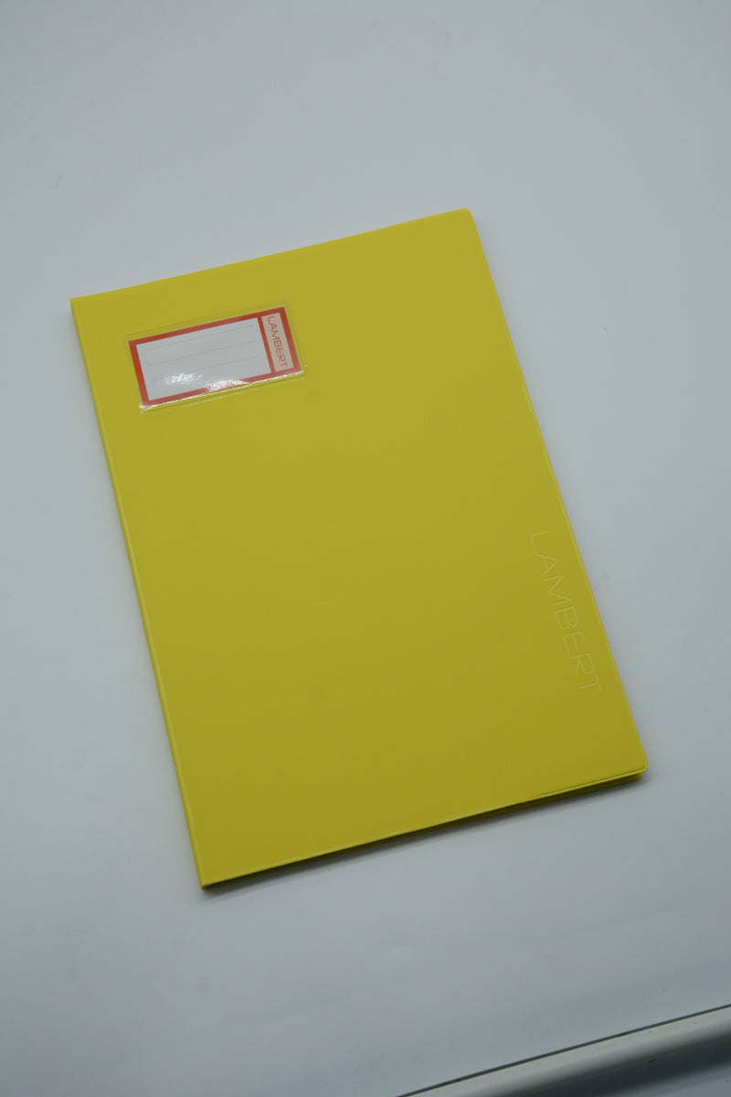 LAMBERT SOLID COLOUR PVC JACKET 100SHT 4LINES A4 NOTE BOOK-YELLOW
