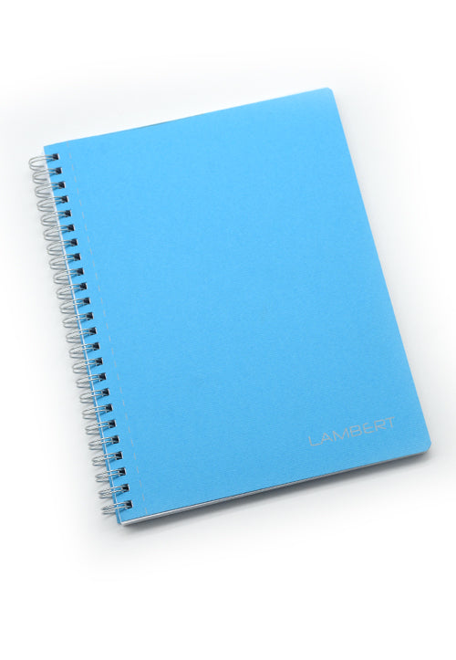 LAMBERT WIRE-O CARD COVER SINGLE LINE NOTEBOOK 100SHT A5 LIGHT BLUE