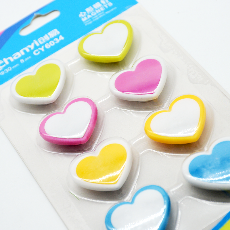 CHANYI PLASTIC 8PCS MAGNET-HEART SHAPE