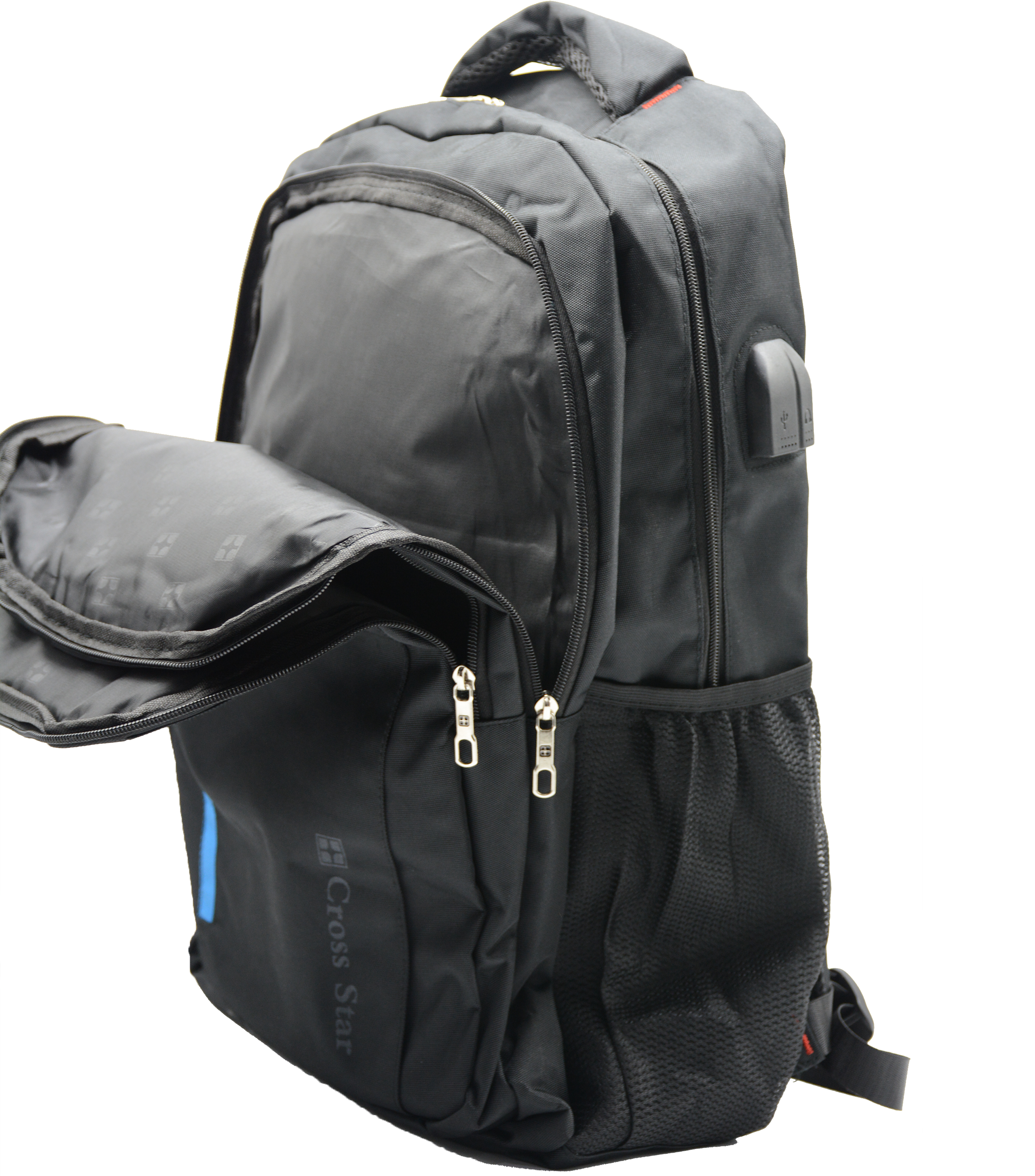 CROSS STAR BACKPACK W/3COMP&amp;USB 20" 9001-BLACK