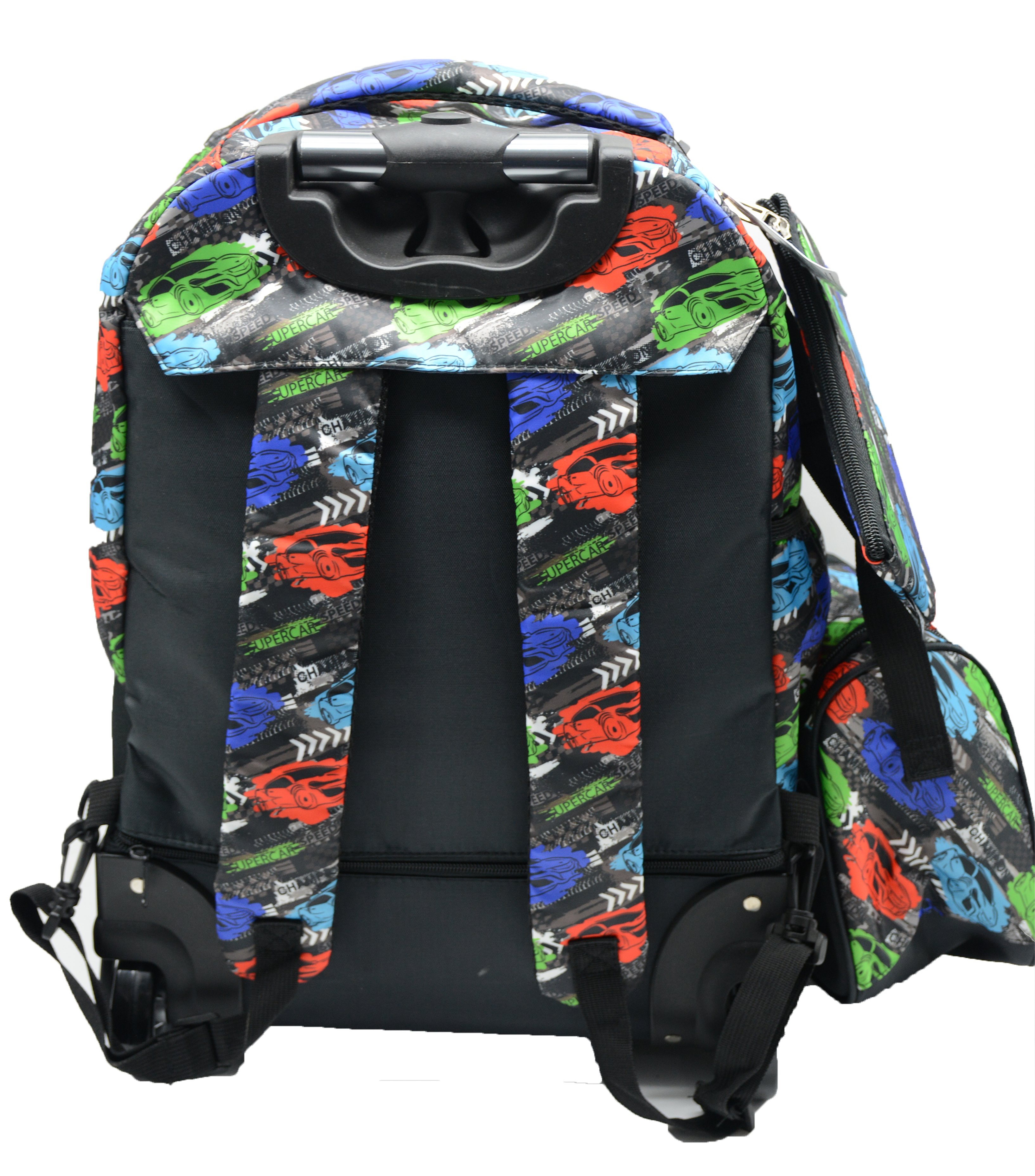 I-KOLA TROLLEY BAG W/3COMP 19"+LUCNH BAG+PENCIL CASE SET-B773 SUPER CAR