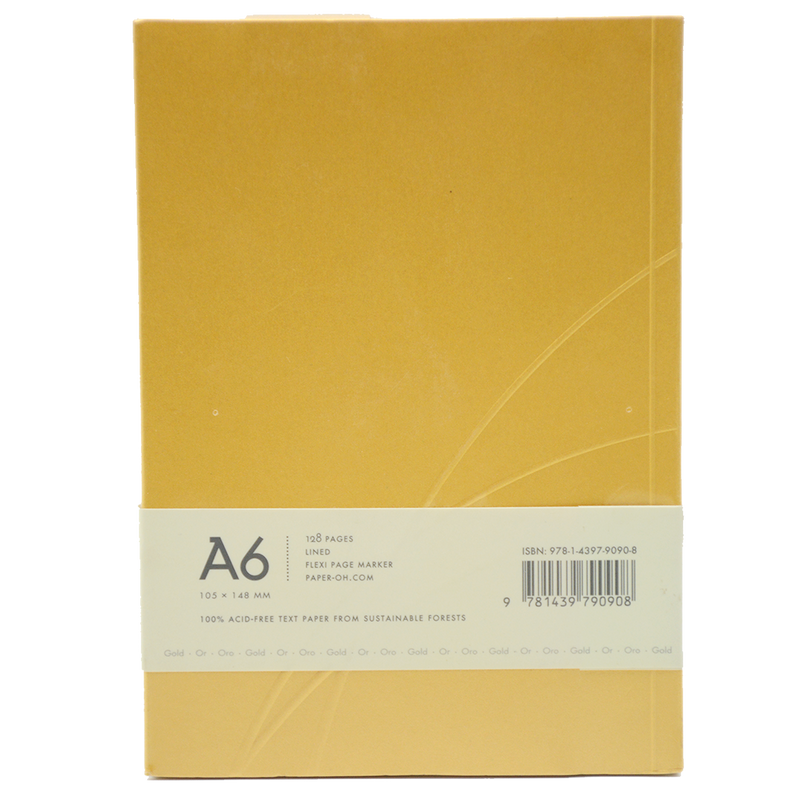 PAPER-OH PURO GOLD LINED NOTEBOOK A6