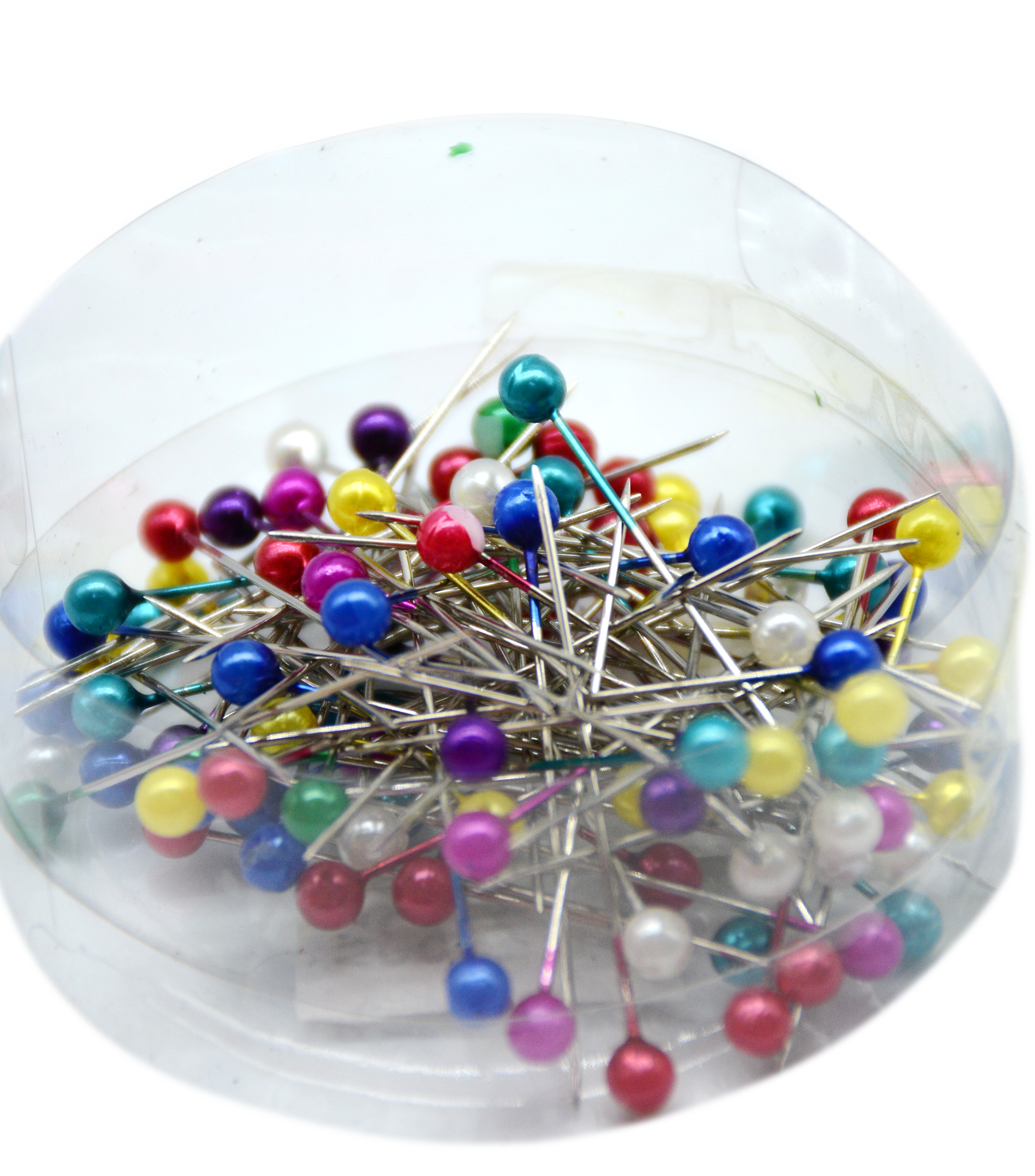 COLOURFUL PEARL ROUND HEAD PINS 100PCS