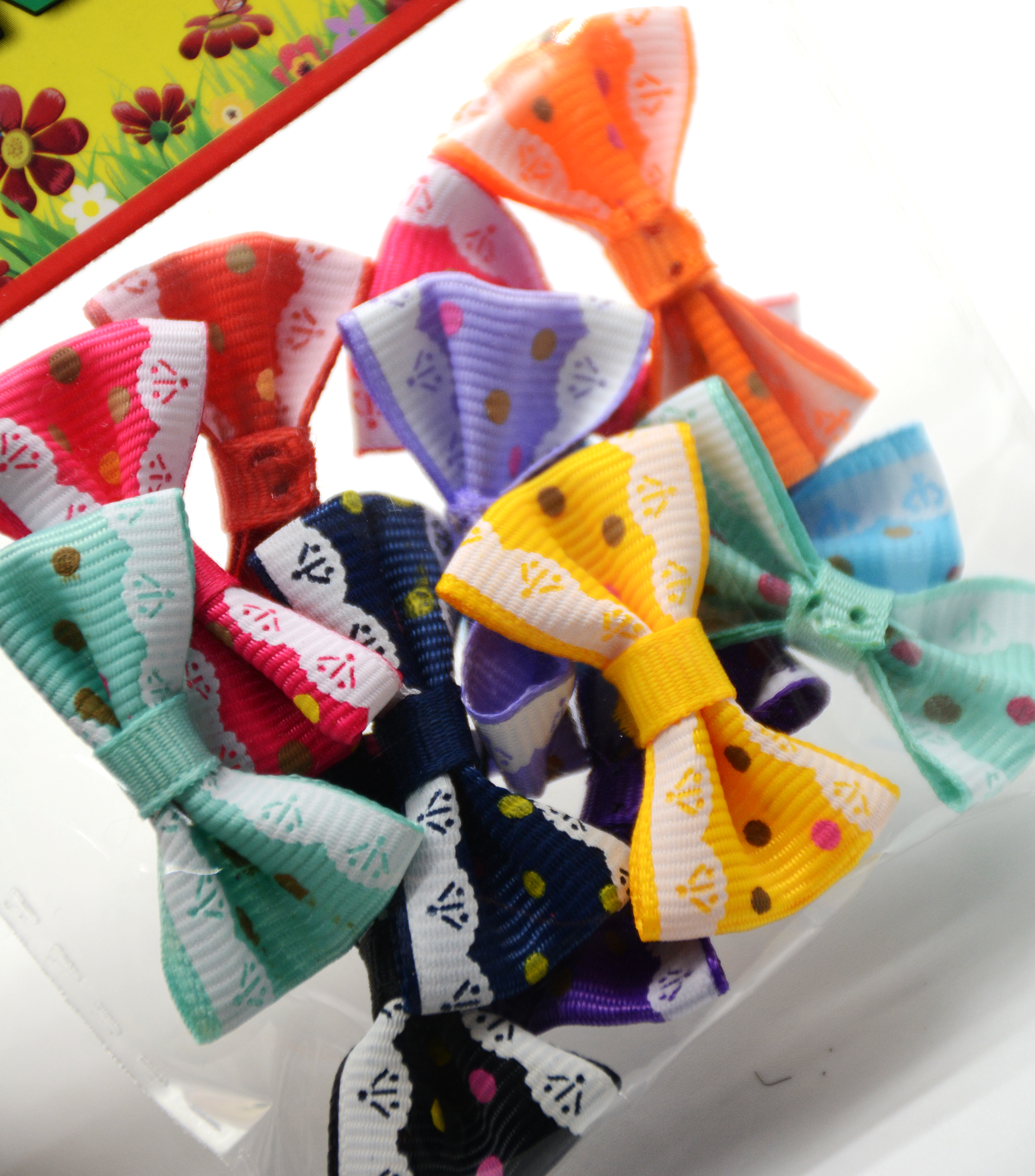 CRAFT COLORED BOW 18PCS/PKT-ASSTD