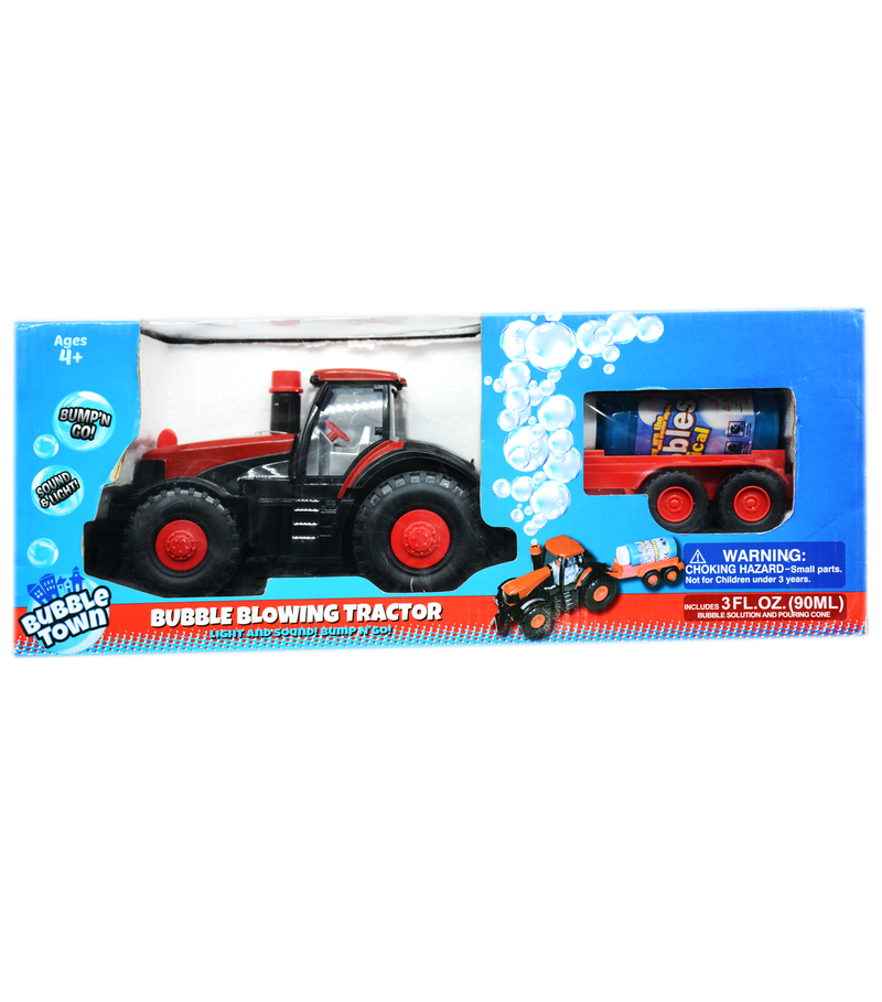 BUBBLE BLOWING TRACTOR &amp;90ML BUBBLE SOLUTION