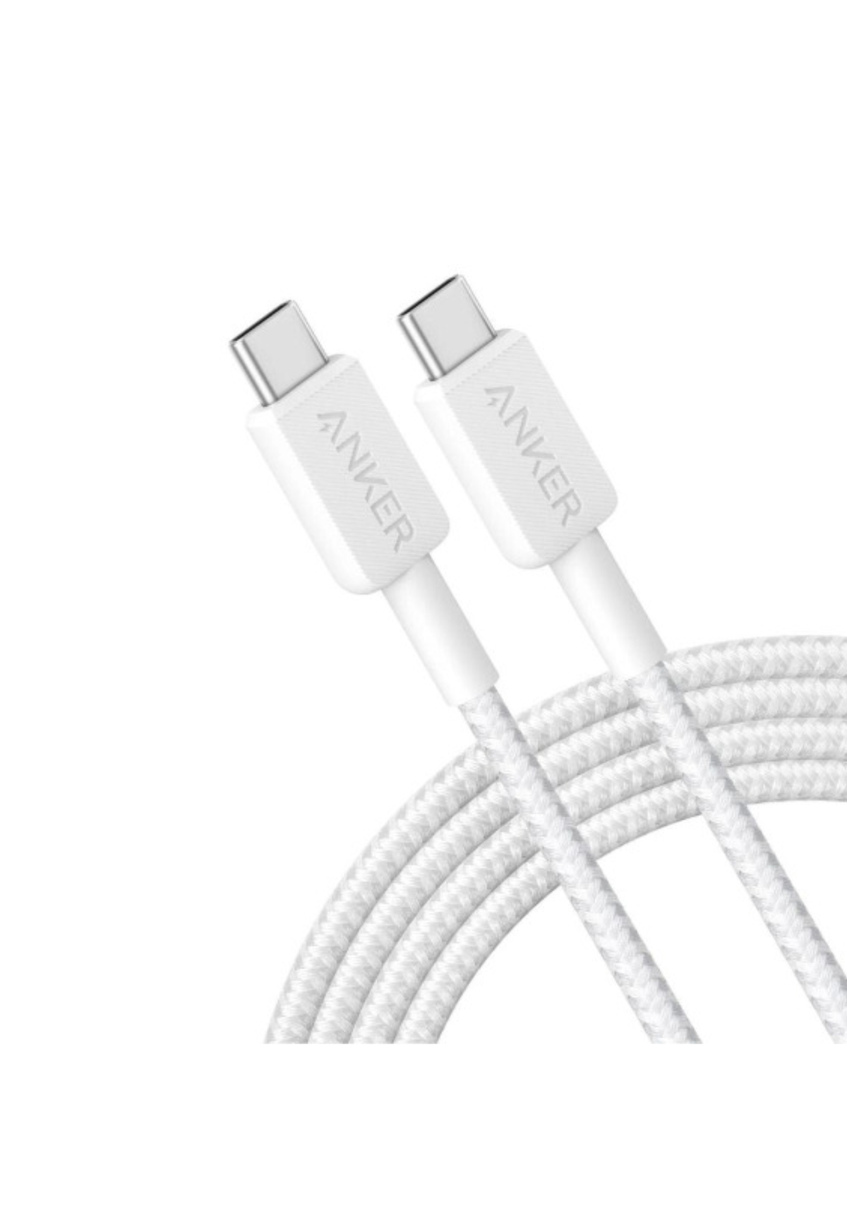 ANKER 322 USB-C TO USB-C CABLE 6FT BRAIDED NYLON WHITE